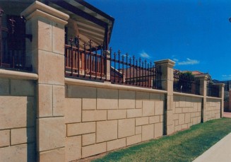 Natural Tamala Limestone bullnose coping and gothic pier caps Natural Tamala Limestone bullnose coping and gothic pier caps