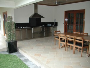 Donnybrook Sandstone alfresco tiling and Bullnosing.