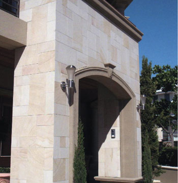 Donnybrook Sandstone random butt joint cladding makes a great feature on the facade of any home.