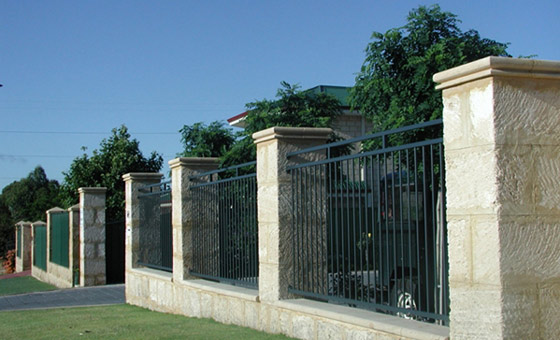 Residential Front Fence and Gothic Pier Caps